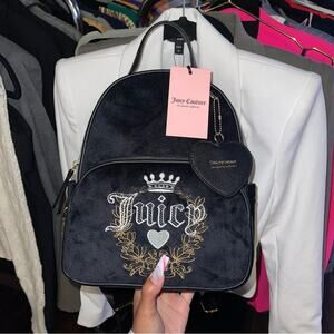 Juicy Couture Liquorice Velour Heritage Backpack